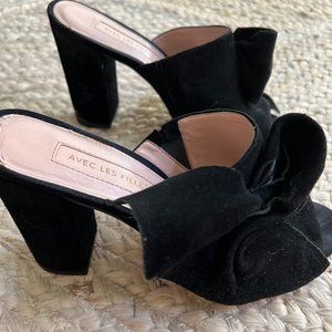 Avec Les Filles Suede Bow Heeled Sandal